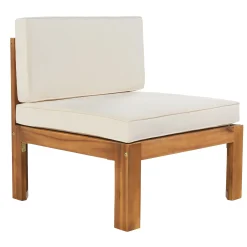Walker Edison | Sleek Modular Wood Outdoor Patio 5-Piece Sectional Sofa Set