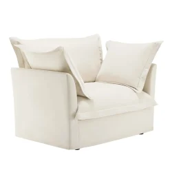 Walker Edison | Slip-covered Deep Seat Comfy Accent Chair