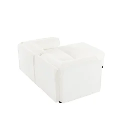 Walker Edison | Stylish Modern Chenille Loveseat Sofa with Ottoman Storage