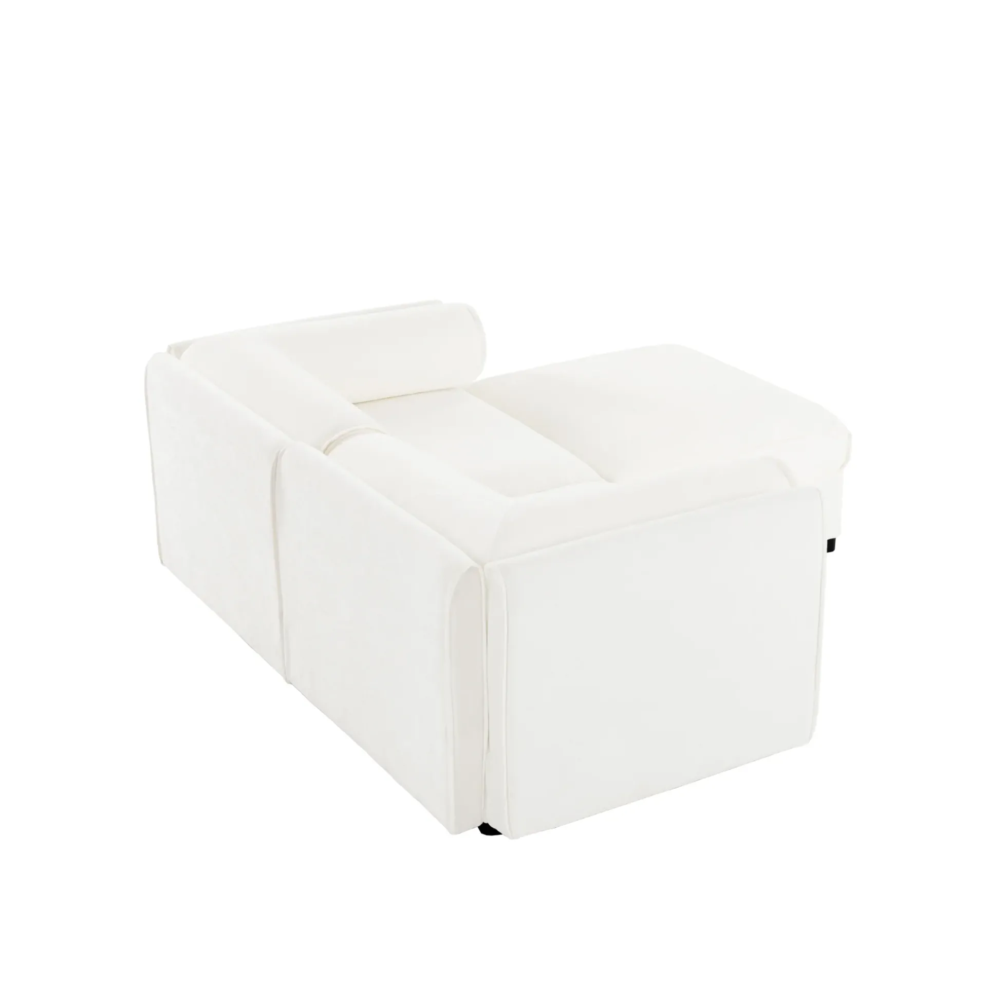 Walker Edison | Stylish Modern Chenille Loveseat Sofa with Ottoman Storage