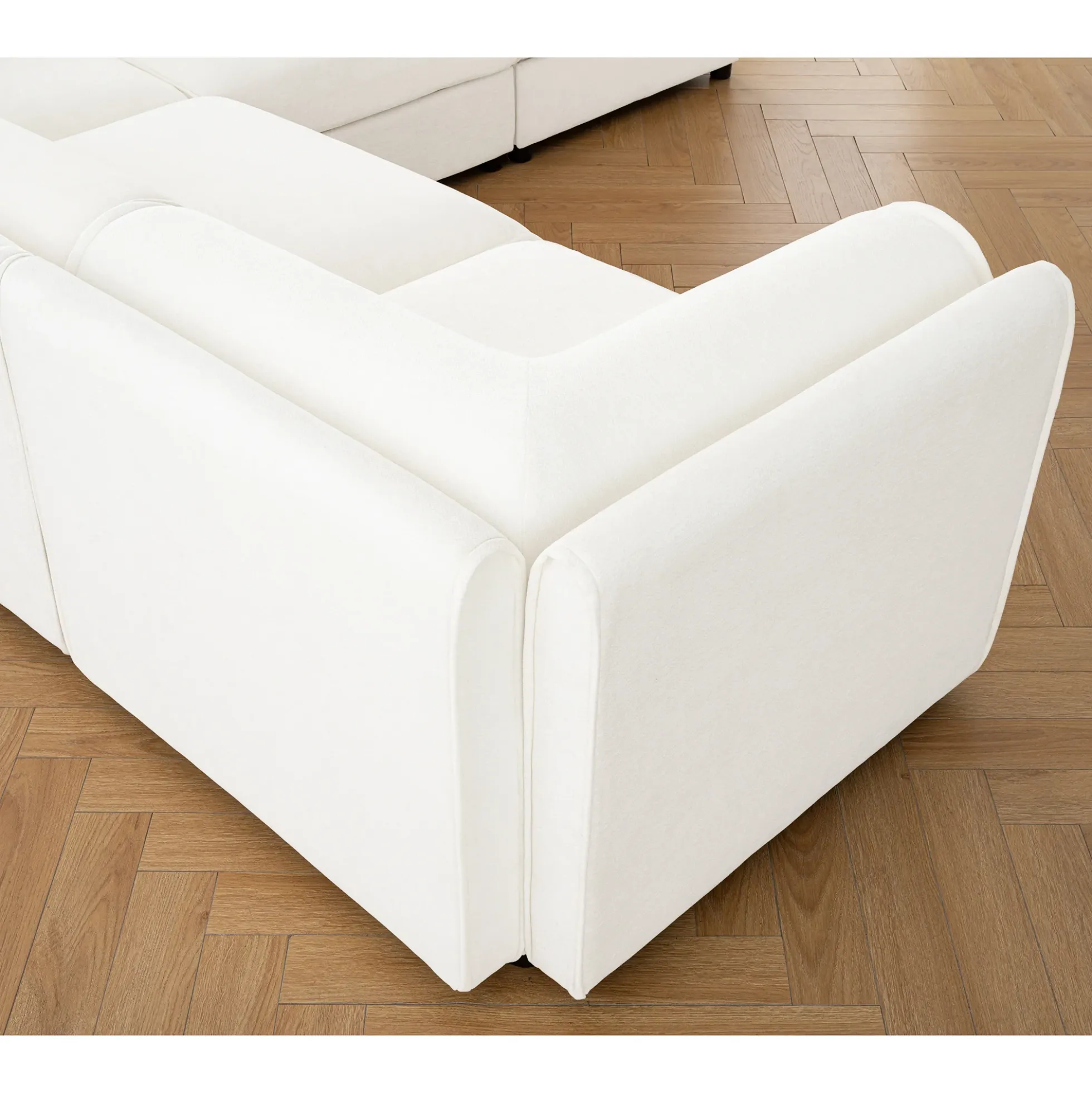 Walker Edison | Stylish Modern Chenille Loveseat Sofa with Ottoman Storage