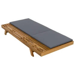 Walker Edison | Teak Lounge Chaise Sunbed