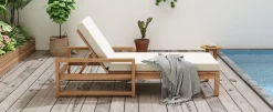 Walker Edison | Teak Outdoor Lounge Chairs Set of 2