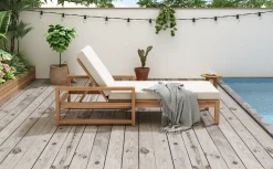 Walker Edison | Teak Outdoor Lounge Chairs Set of 2