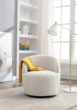 Walker Edison | Teddy Swivel Barrel Accent Armchair Chair