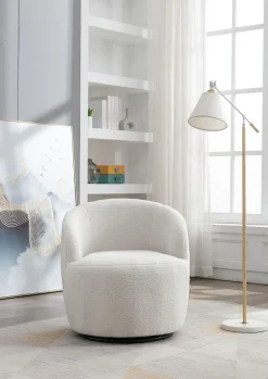 Walker Edison | Teddy Swivel Barrel Accent Armchair Chair
