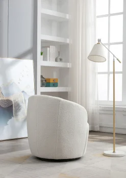 Walker Edison | Teddy Swivel Barrel Accent Armchair Chair