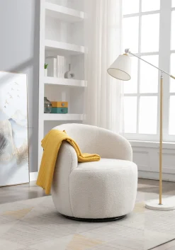 Walker Edison | Teddy Swivel Barrel Accent Armchair Chair