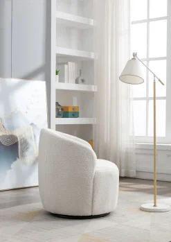 Walker Edison | Teddy Swivel Barrel Accent Armchair Chair