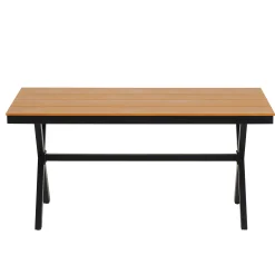Walker Edison | U Style Contemporary Outdoor Dining Table and Chairs Set