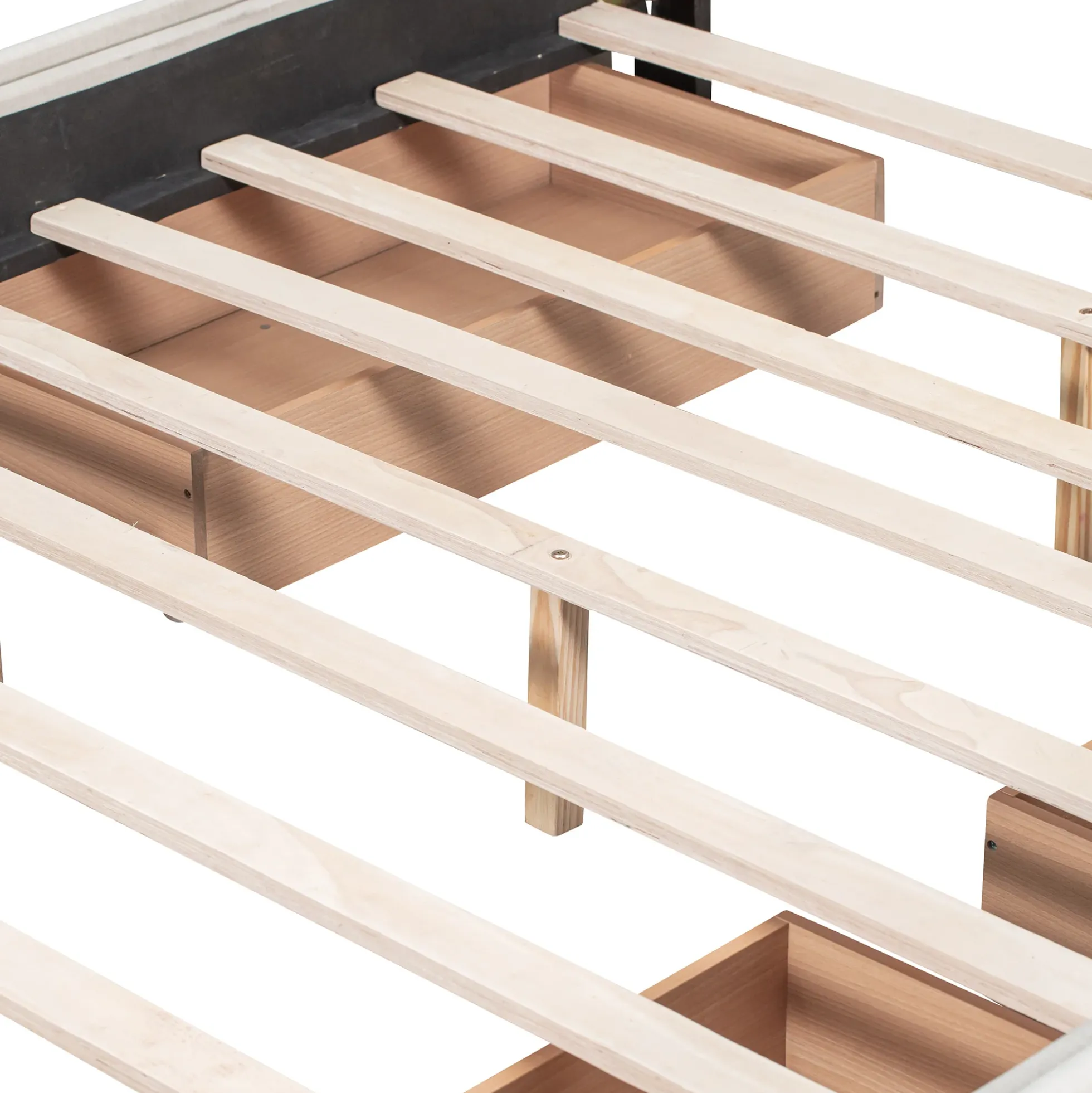Walker Edison | Upholstered Queen Platform Bed with Storage