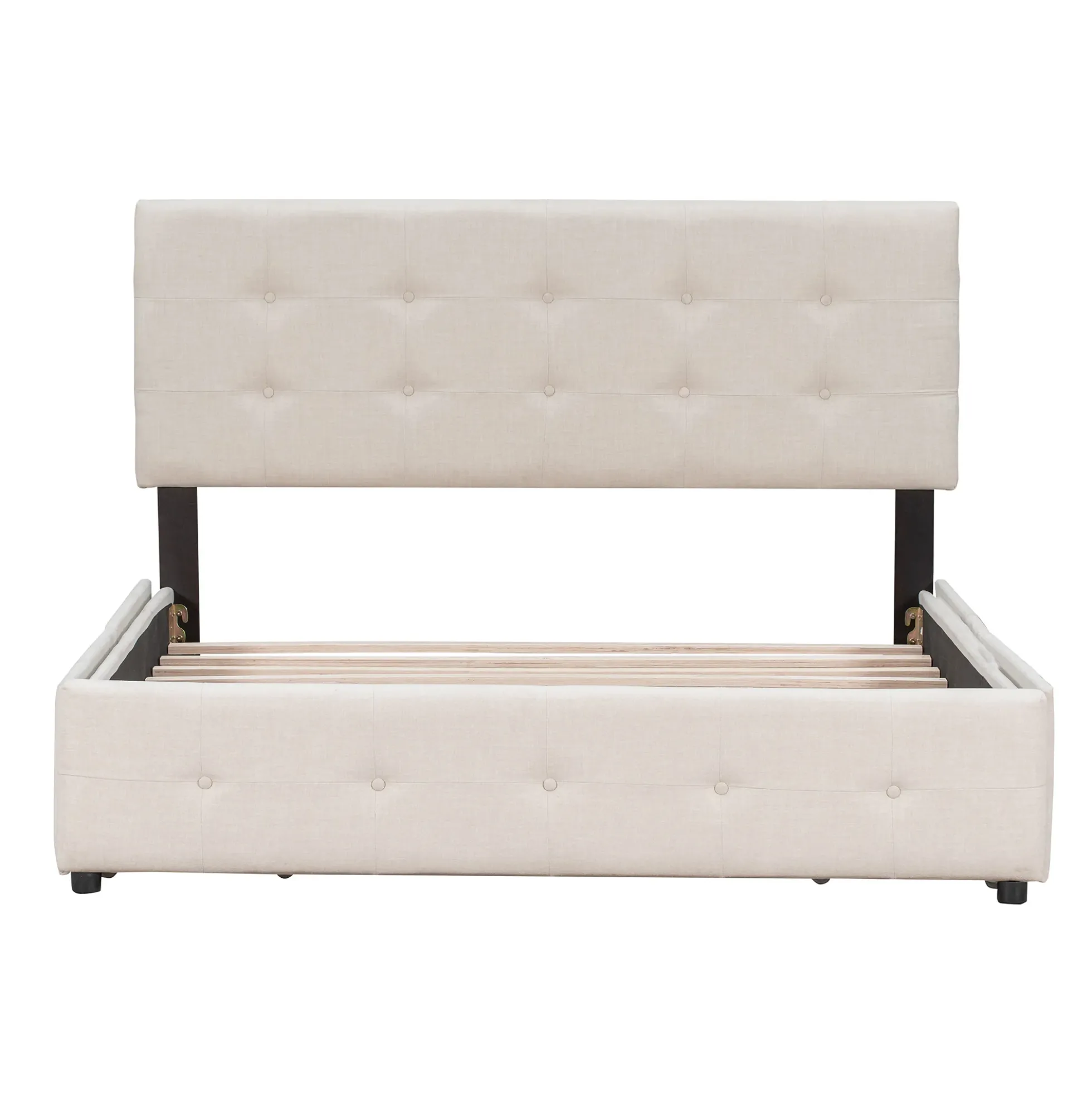 Walker Edison | Upholstered Queen Platform Bed with Storage