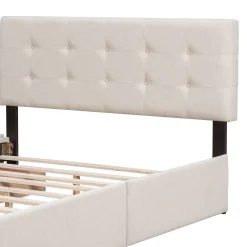 Walker Edison | Upholstered Queen Platform Bed with Storage