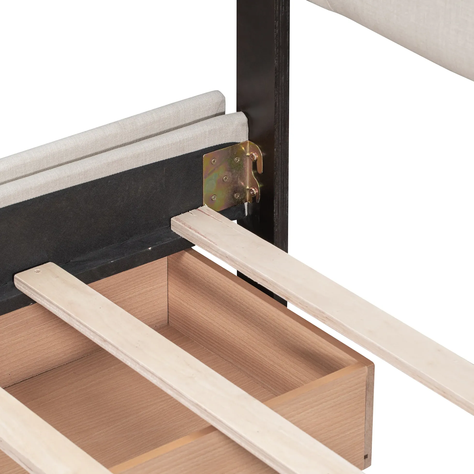 Walker Edison | Upholstered Queen Platform Bed with Storage