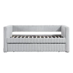 Walker Edison | Upholstered Corduroy Daybed with Trundle