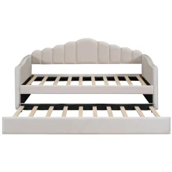 Walker Edison | Velvet Twin Size Sofa Bed with Trundle and USB Charging Ports