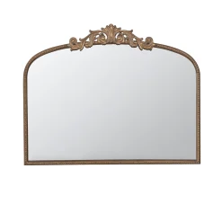 Walker Edison | Vintage Fleur Design Gold Arch Mirror