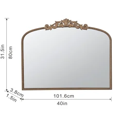 Walker Edison | Vintage Fleur Design Gold Arch Mirror