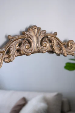 Walker Edison | Vintage Fleur Design Gold Arch Mirror