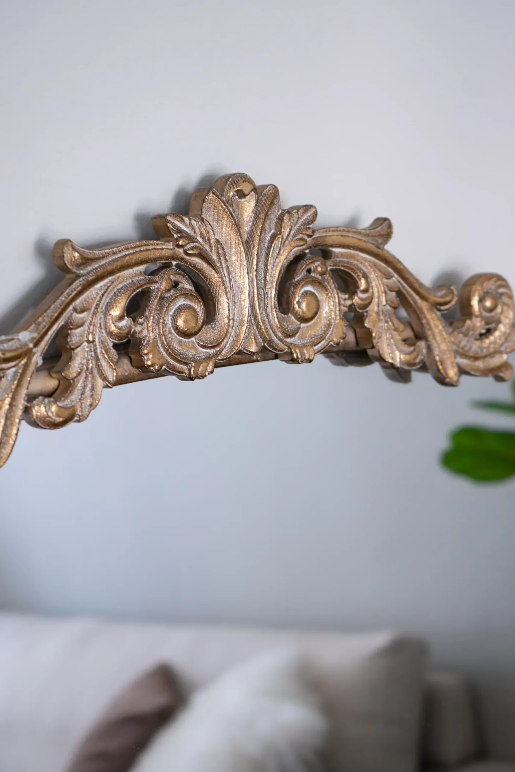 Walker Edison | Vintage Fleur Design Gold Arch Mirror