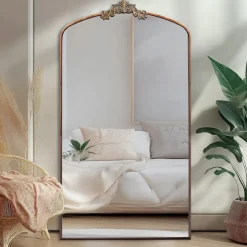 Walker Edison | Vintage Ornate Arched Full Length Mirror