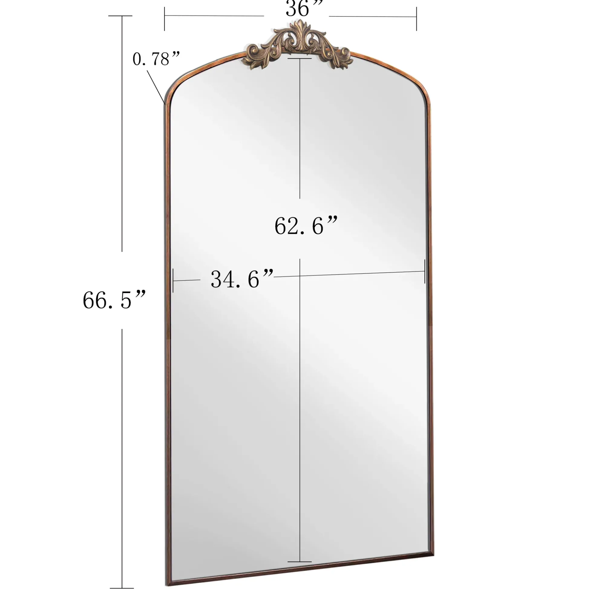 Walker Edison | Vintage Ornate Arched Full Length Mirror
