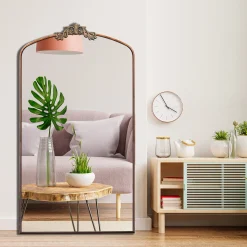 Walker Edison | Vintage Ornate Arched Full Length Mirror