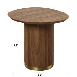 Walker Edison | Walnut End Table with Pedestal