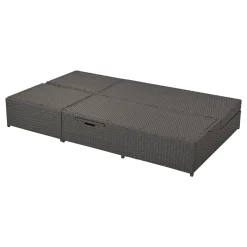 Walker Edison | Wicker Outdoor Double Sunbed Set