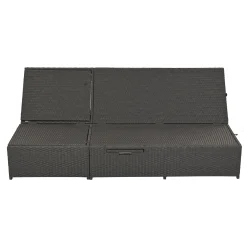 Walker Edison | Wicker Outdoor Double Sunbed Set