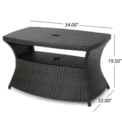 Walker Edison | Wicker Outdoor Patio Coffee Table