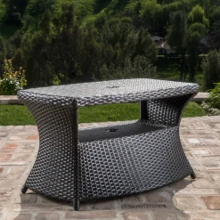 Walker Edison | Wicker Outdoor Patio Coffee Table