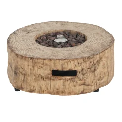 Walker Edison | Wood Pattern Outdoor Patio MGO Propane Fire Pit