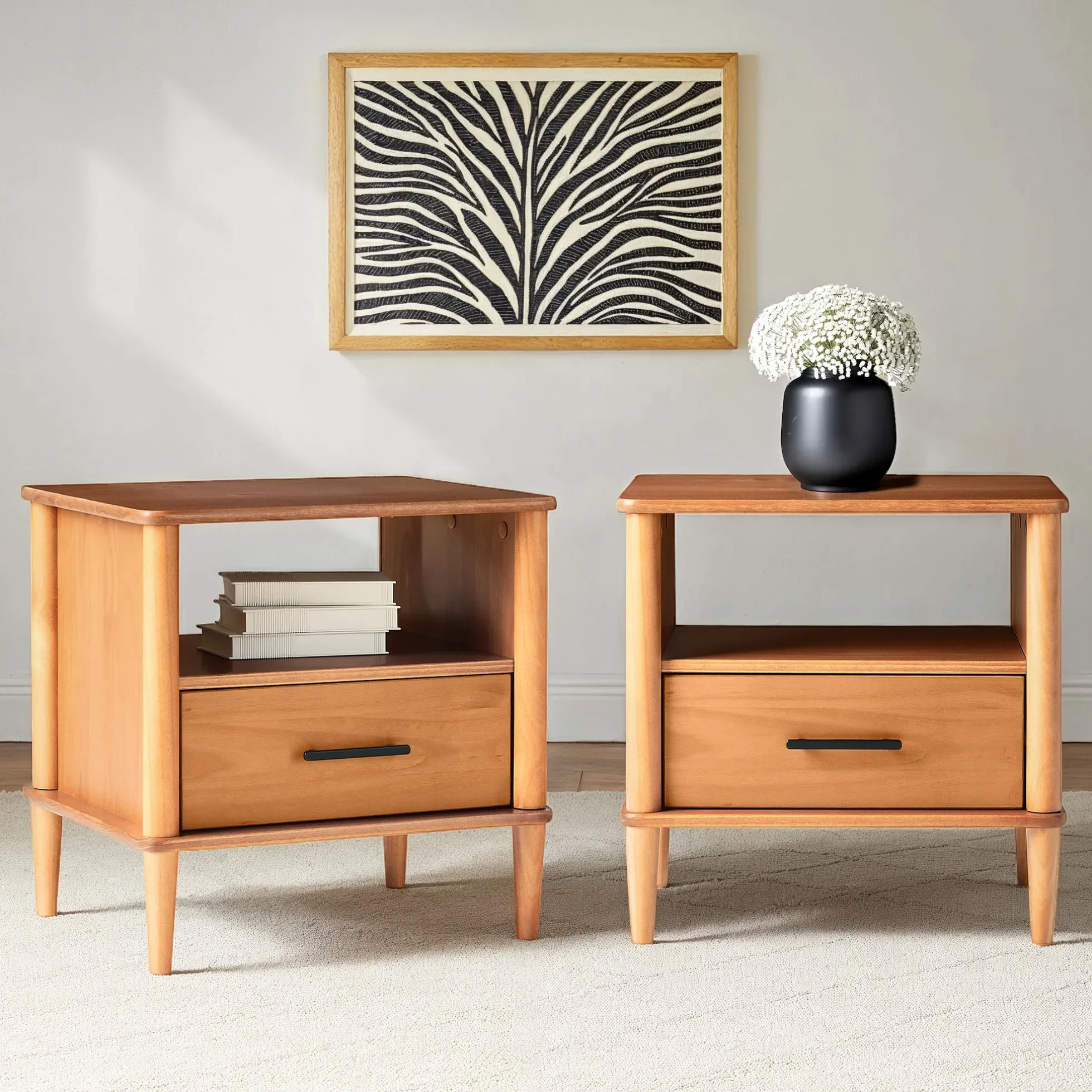 Walker Edison Spindle Transitional 1-Drawer Nightstand
