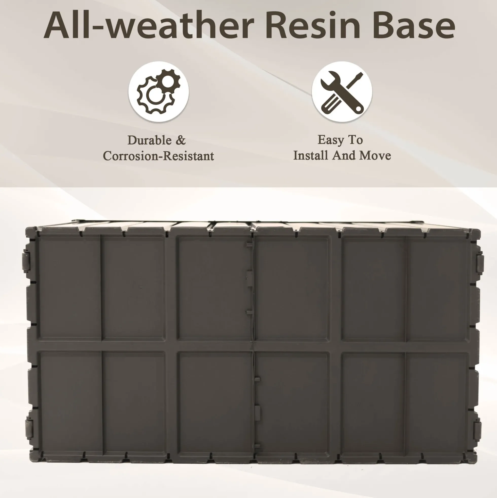 Waterproof Steel Outdoor Box 190 Gallon Metal Deck Storage Box
