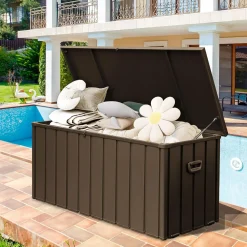 Waterproof Steel Outdoor Box 190 Gallon Metal Deck Storage Box