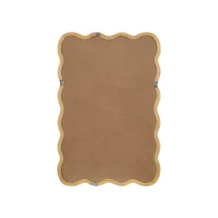 Wavy Rectangle Solid Wood Frame Decorative Mirror