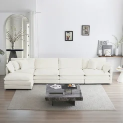White Chenille Modular 146