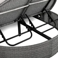 Wicker Outdoor Sun Bed Patio 2-Person Daybed with Cushions and Pillows