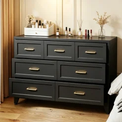 Wide Low-Profile 7-Drawer Dresser