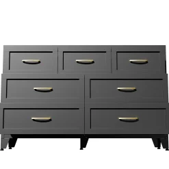 Wide Low-Profile 7-Drawer Dresser