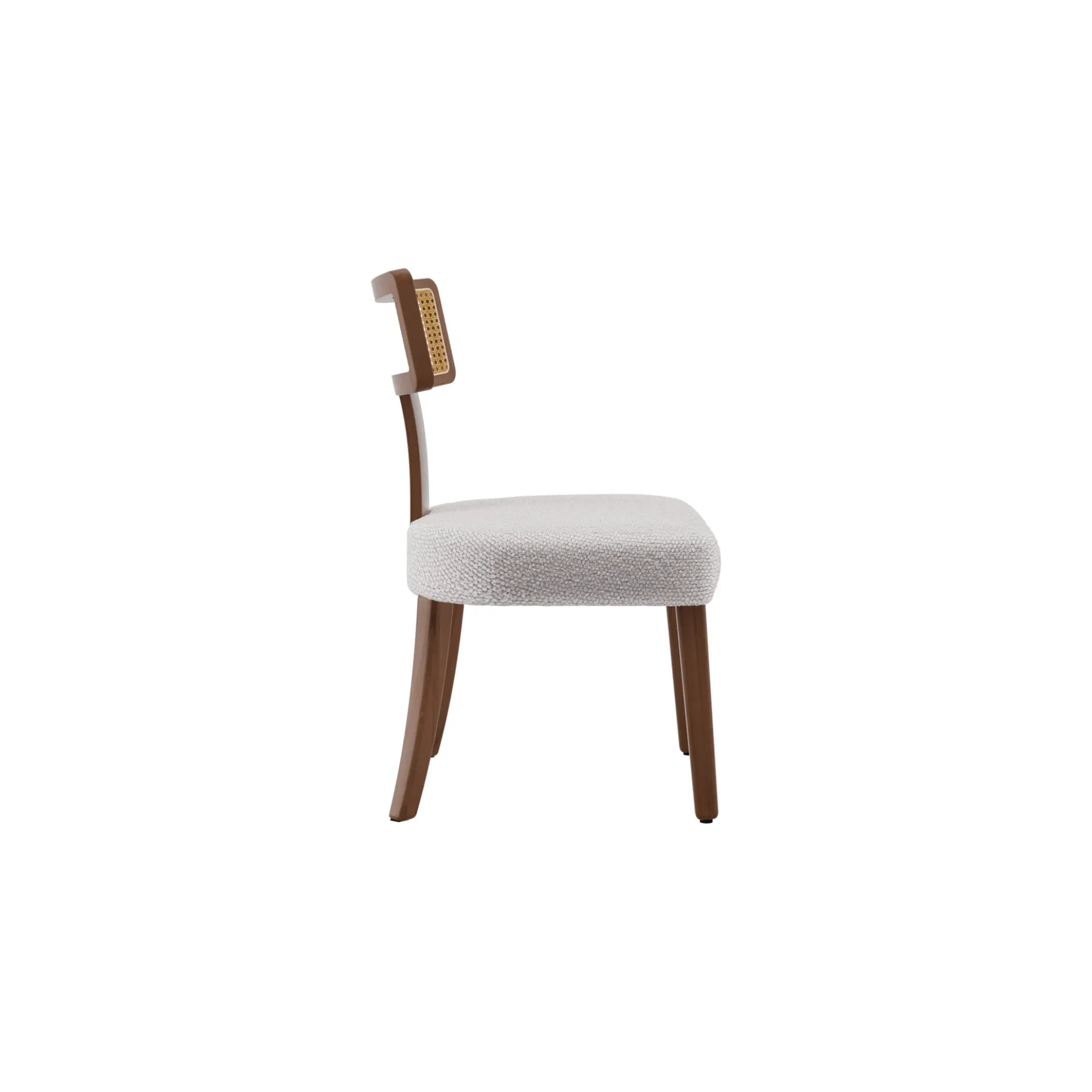 Wood and Rattan Mid Century Modern Dining Chairs Set of 2