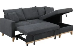Woven Reversible Sleeper Sectional Sofa with Storage Chaise