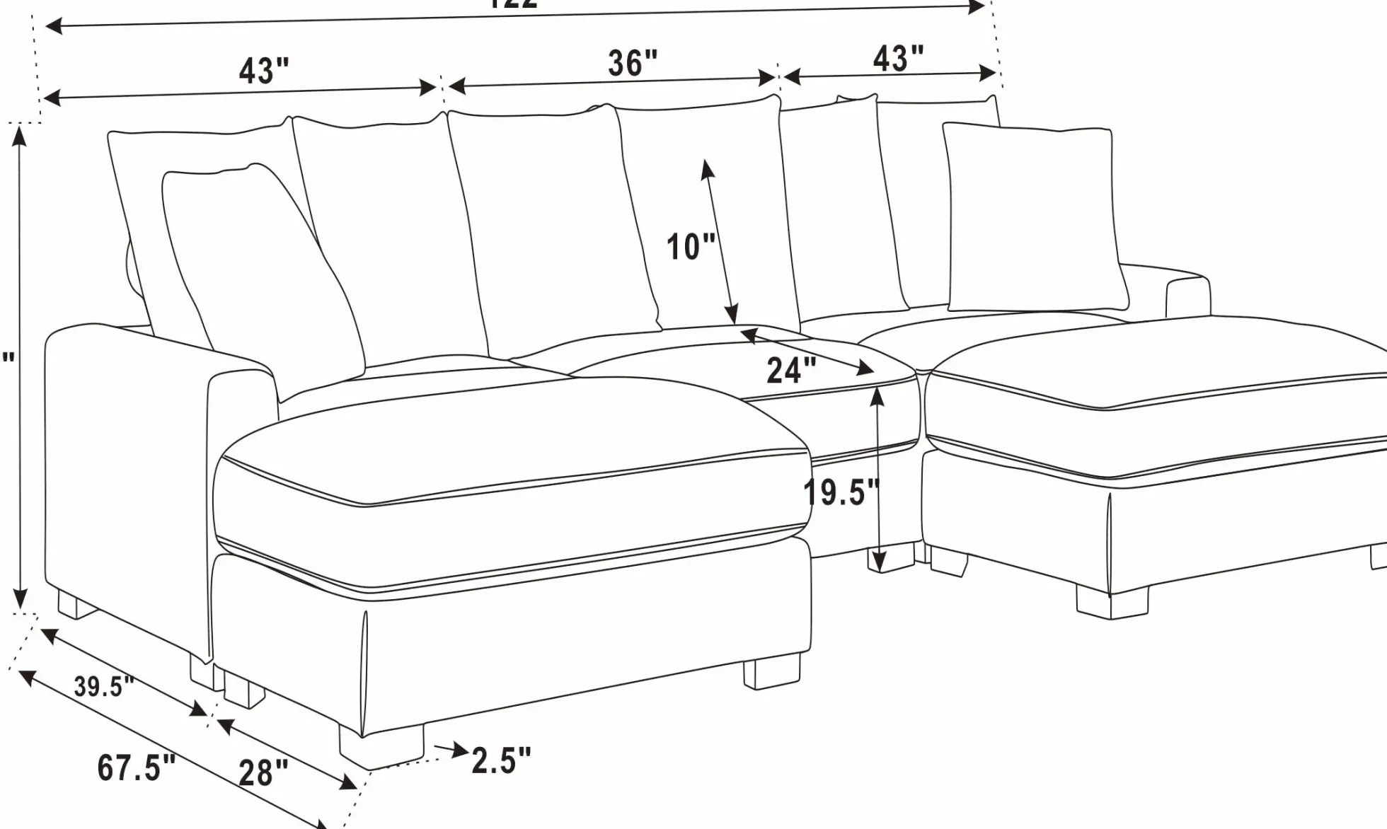 Wynisha Deep Corduroy Sofa Sectional Couch