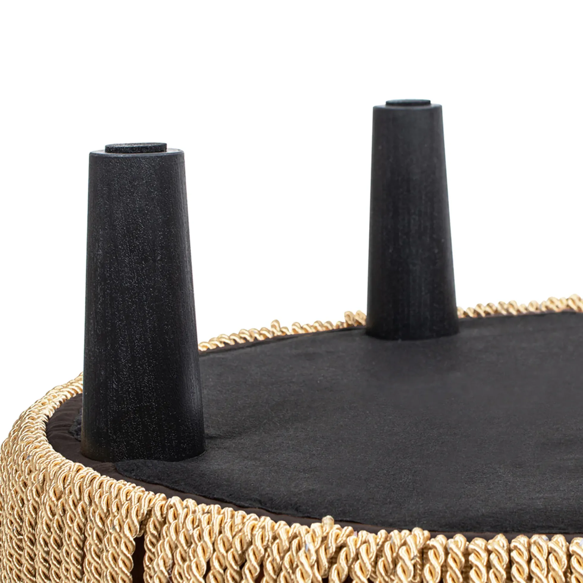Yolanda 24' Round Upholstered Brown Accent Ottoman Performance Velvet