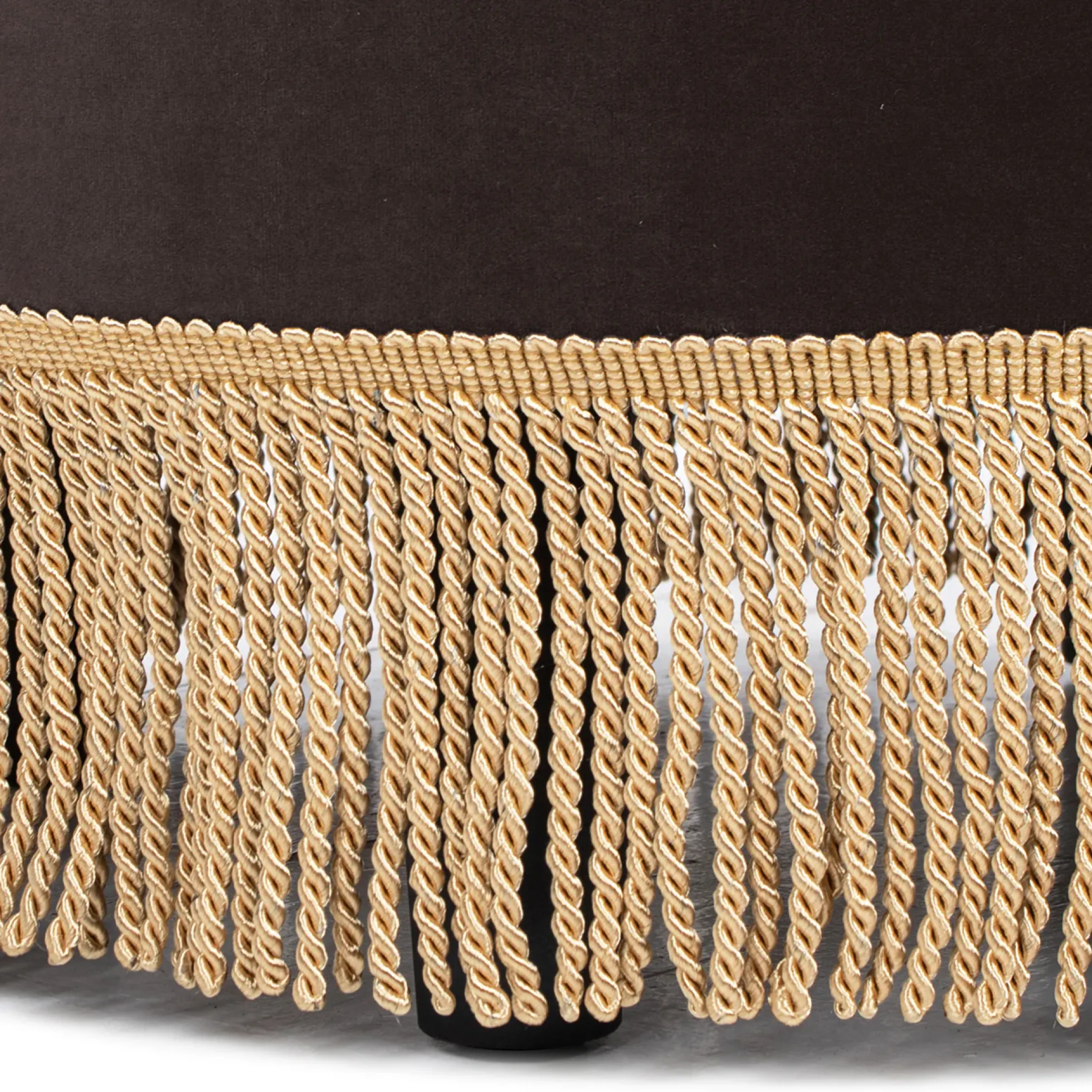 Yolanda 24' Round Upholstered Brown Accent Ottoman Performance Velvet