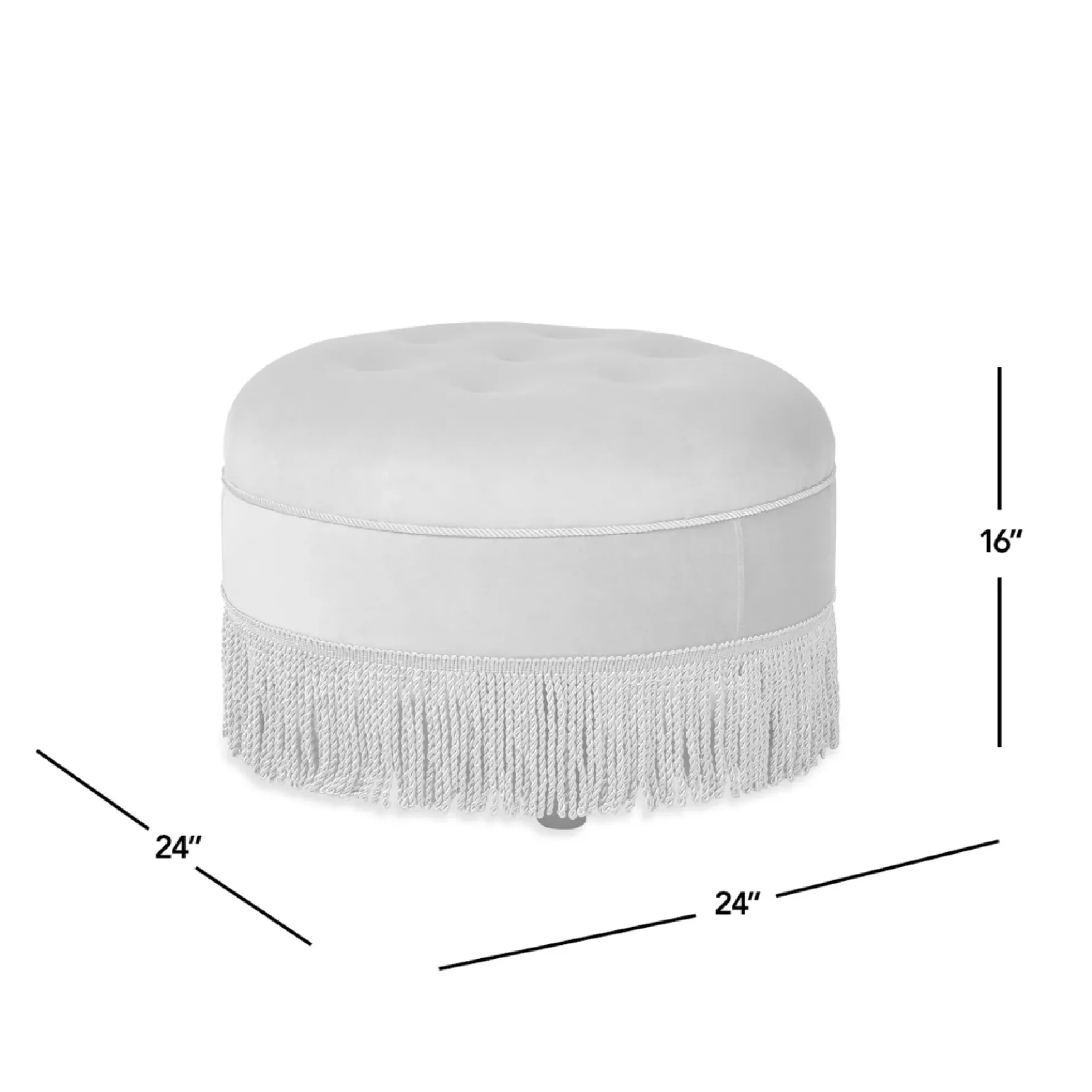 Yolanda 24' Round Upholstered Brown Accent Ottoman Performance Velvet