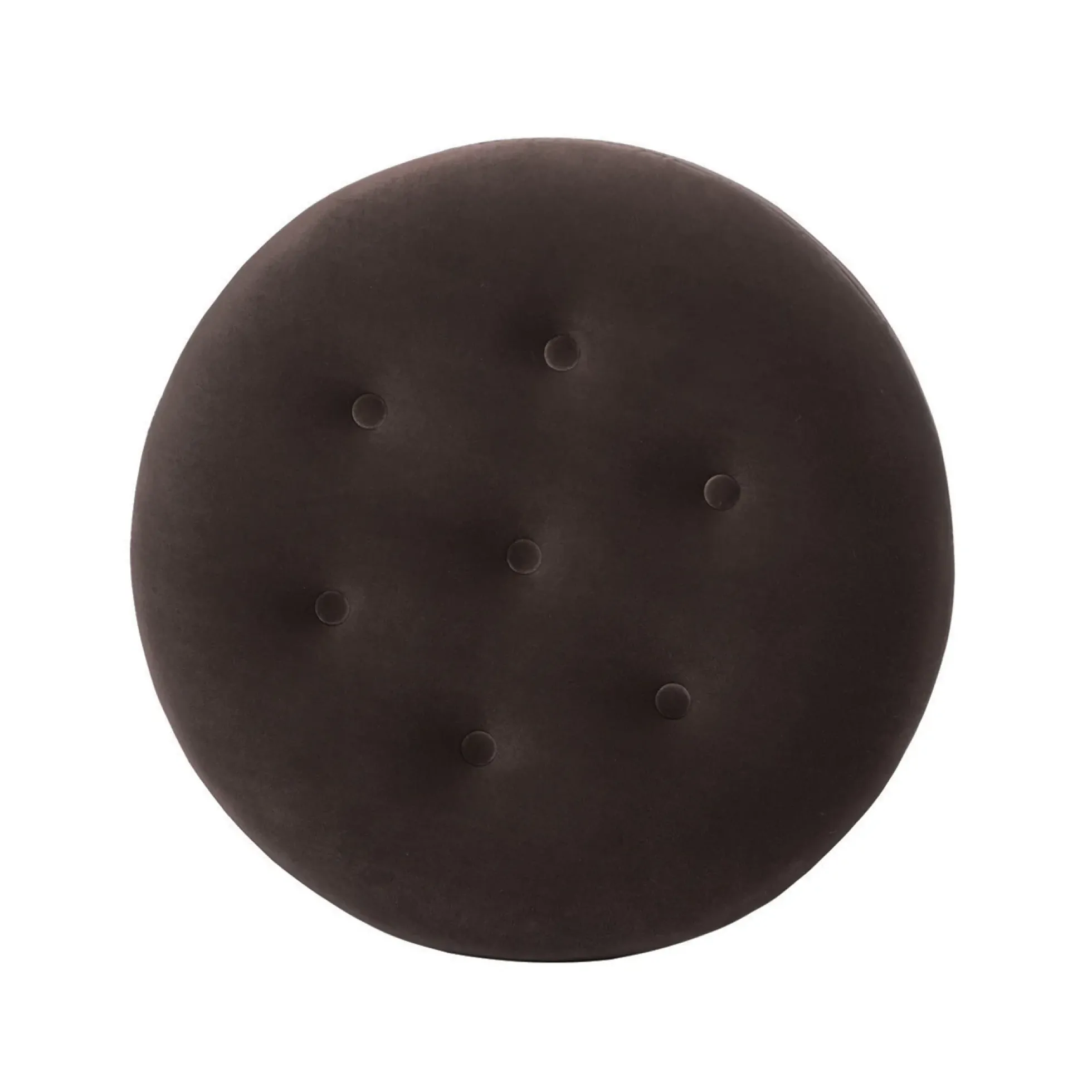Yolanda 24' Round Upholstered Brown Accent Ottoman Performance Velvet