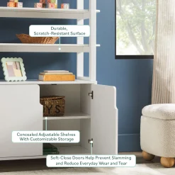 Zoey Modern Arched Wood Cabinet Storage Bookcase