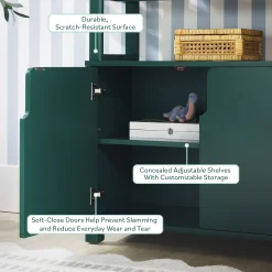 Zoey Modern Arched Wood Cabinet Storage Bookcase